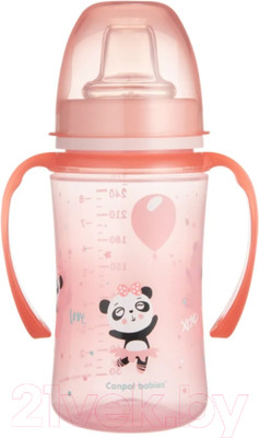 Поильник Canpol Easy Start Exotic Animals / 35/208 (240мл, розовый)