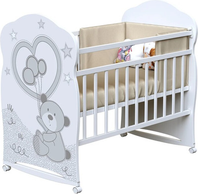 Детская кроватка VDK Style Toby колесо-качалка (белый)