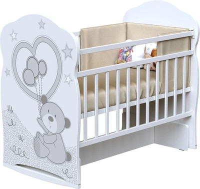 Детская кроватка VDK Style Toby колесо-качалка с маятником (белый)