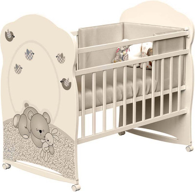 Детская кроватка VDK Sleppy колесо-качалка (слоновая кость)