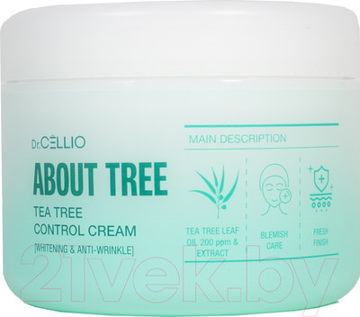 Крем для лица Dr. Cellio About Tree Teatree Control Cream Whitening & Anti-Wrinkle  (90мл)