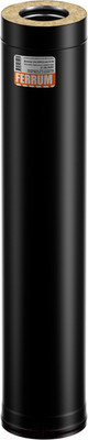 Труба вытяжная Ferrum 1.0м 430/0.8мм + нерж /эмаль/600° черный Ф115x200 / f6114
