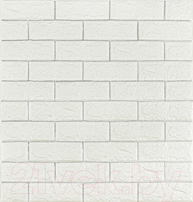 Панель ПВХ Lako Decor Самоклеящаяся 70x77(5мм) / LKD-02-04-02 (белый с серебром)