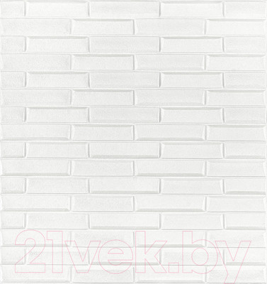 Панель ПВХ Lako Decor Самоклеящаяся Скошенный кирпич 70x77(6мм) / LKD-06-05-01 (белый)