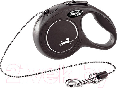 Поводок-рулетка Flexi New Classic трос 3м / 22429 (XS, черный)