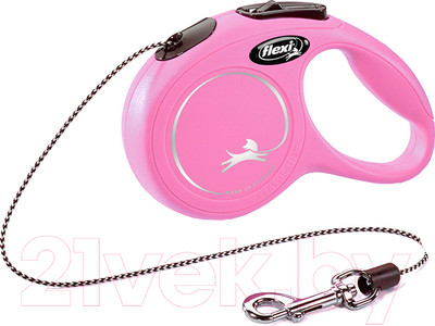 Поводок-рулетка Flexi New Classic трос 3м / 22436 (XS, розовый)