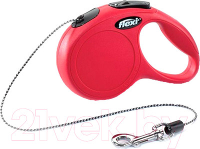 Поводок-рулетка Flexi New Classic трос 3м / 22405 (XS, красный)