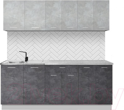 Кухонный гарнитур Артём-Мебель Лана СН-113 без стекла 2.0 (бетон спаркс лайт/бетон спаркс)