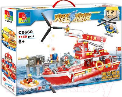Конструктор Woma Пожарно-спасательный корабль / C0660