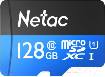 Карта памяти Netac MicroSDXC P500 Standard 128GB (NT02P500STN-128G-R) (с адаптером)