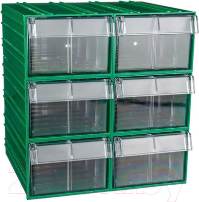 Набор лотков для инструмента Стелла-техник C-2-К6 (6шт, зеленый/прозрачный)
