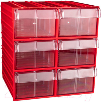 Набор лотков для инструмента Стелла-техник C-2-К6 (6шт, красный/прозрачный)