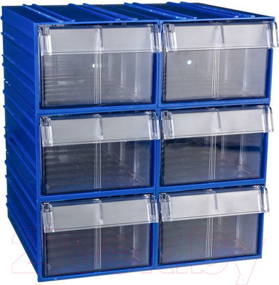 Набор лотков для инструмента Стелла-техник C-2-К6 (6шт, синий/прозрачный)