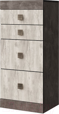 Комод Мебель-КМК Лондон 4Я 0467.22 (оникс/бетон пайн светлый)
