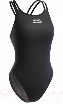 Купальник для плавания Mad Wave Crossback (L, черный)