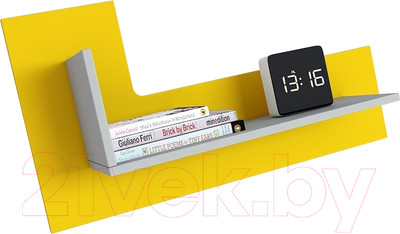 Полка Polini Kids Mirum 3L 800 / 0002091.113 (серый/желтый)