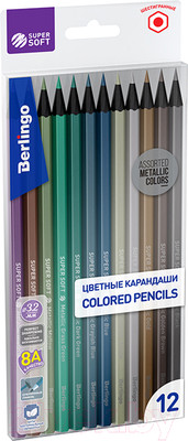 Набор цветных карандашей Berlingo SuperSoft Metallic / SSM0506 (12шт)