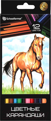 Набор цветных карандашей Schoolformat Дикая планета / КЦ12-ДП (12цв)