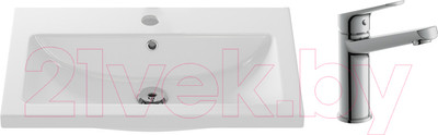 Умывальник со смесителем Cersanit Como 70 / S-UM-COM70/1-w + 63037