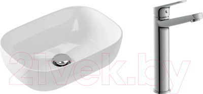 Умывальник со смесителем Cersanit Moduo 50 Square / 63570 + 63038