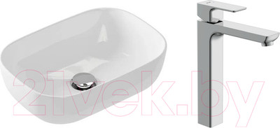 Умывальник со смесителем Cersanit Moduo 50 Square / 63570 + 63043