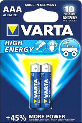 Комплект батареек Varta Energy ААА LR03 2BL / 4008496771226 (2шт)