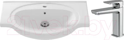 Умывальник со смесителем Cersanit Erica 70 / S-UM-ERI70-1-W + 63063