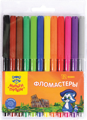 Фломастеры Мульти-пульти Енот в Италии / WP_10726 (12 цветов)