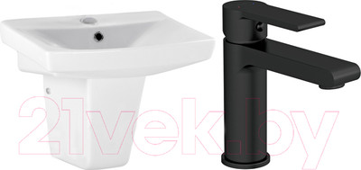 Умывальник со смесителем Cersanit Carina 55В / S-UM-CAR55/1 + 63107