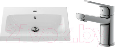 Умывальник со смесителем Cersanit Carina 60В / S-UM-CAR60/1 + 63034