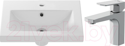 Умывальник со смесителем Cersanit Como 50 / S-UM-COM50/1-w + 63055