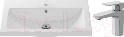 Умывальник со смесителем Cersanit Como 70 / S-UM-COM70/1-w + 63055