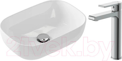 Умывальник со смесителем Cersanit Moduo Square 50 / 63570 + 63024