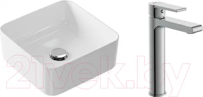 Умывальник со смесителем Cersanit Crea 35 Square / P-UM-CRE35/1-oc-S + 63024