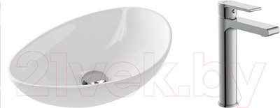 Умывальник со смесителем Cersanit Moduo 55 Leaf / 63571 + 63024