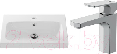 Умывальник со смесителем Cersanit Carina 60В / S-UM-CAR60/1 + 63055