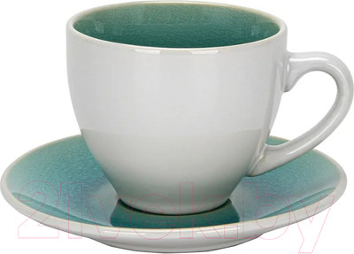 Чашка с блюдцем Fissman Celine 6228 (лазурный)