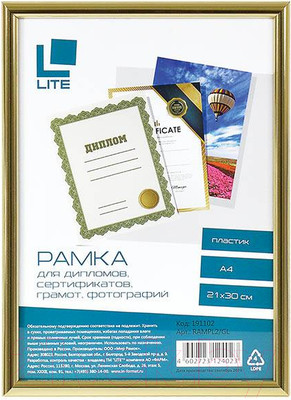 Рамка Lite RAMPL2/GL (золото)