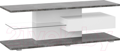 Тумба ТриЯ ТВ Diamond тип 1 (белый/ателье темный глянец)