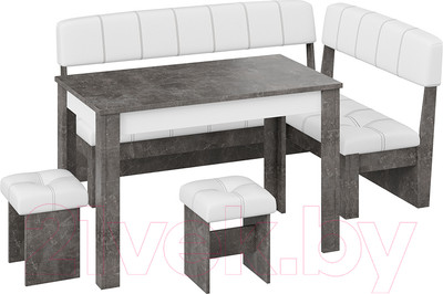 Обеденная группа ТриЯ Альфа (ателье темный/белый кожзам)
