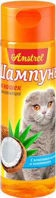 Шампунь для животных Amstrel Восстанавливающий с кокосовым маслом и пантенолом для кошек (120мл)