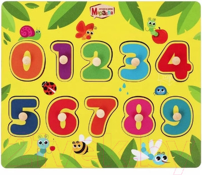Развивающая игрушка Mapacha Вкладыш. Цифры. Изучаем цифры и фрукты / 962002