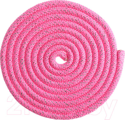 Скакалка для художественной гимнастики Grace Dance 4483707 (2.5м, неон/розовый/серебристый с люрексом)
