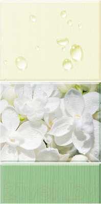 Панель ПВХ КронаПласт Unique Капли росы зелень (2700x250x8мм)