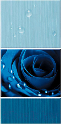 Панель ПВХ КронаПласт Unique Капли росы синие (2700x250x8мм)