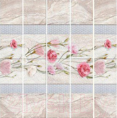 Панель ПВХ КронаПласт Unique Эста с глиттером серебро (2700x250x8мм)