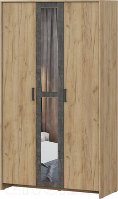 Шкаф NN мебель МСП 1 3ств (дуб золотой/камень темный)