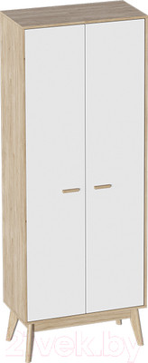 Шкаф Мебельград Калгари (дуб натуральный светлый/белый матовый)