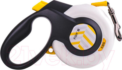 Поводок-рулетка Fida Autobrake L лента 5м / 204013 (белый)