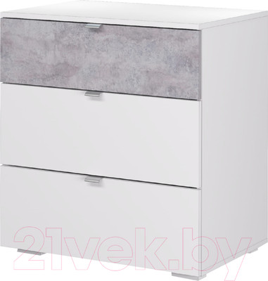 Комод Аквилон Акцент №9 700 (белое сияние/цемент светлый)